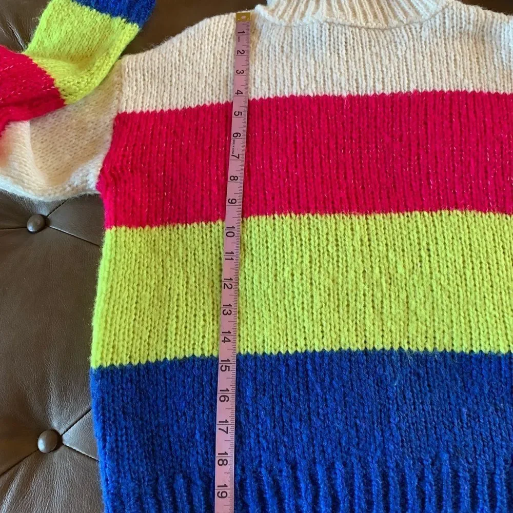 Polly‎ & Esther Block Color Turtleneck Sweater